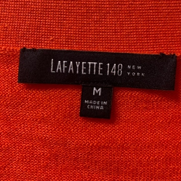 Lafayette 148 Cashmere silk front tie Sweater top medium cardigan women’s - Picture 4 of 6